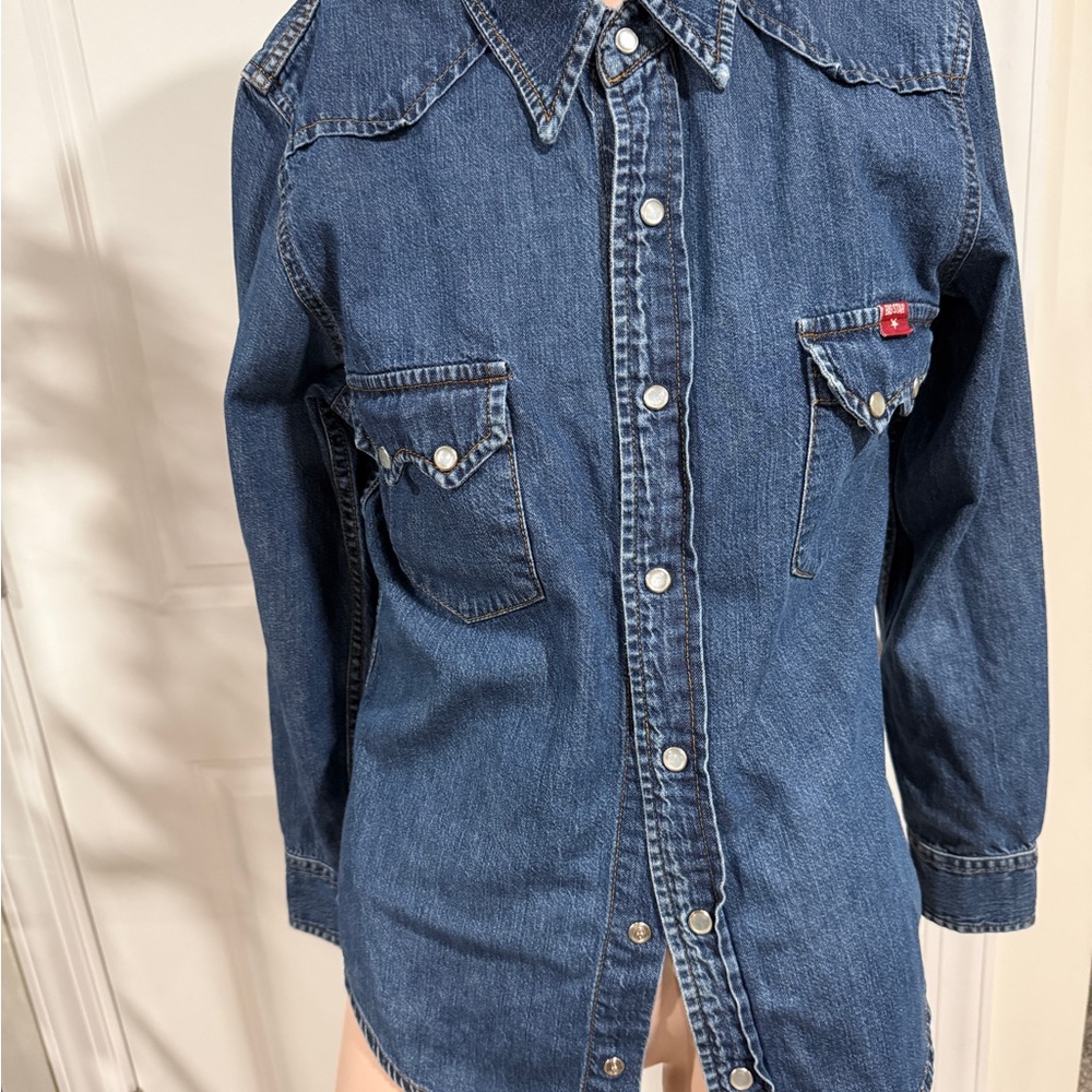 Blue Denim Big Star Pearl Snap Shirt